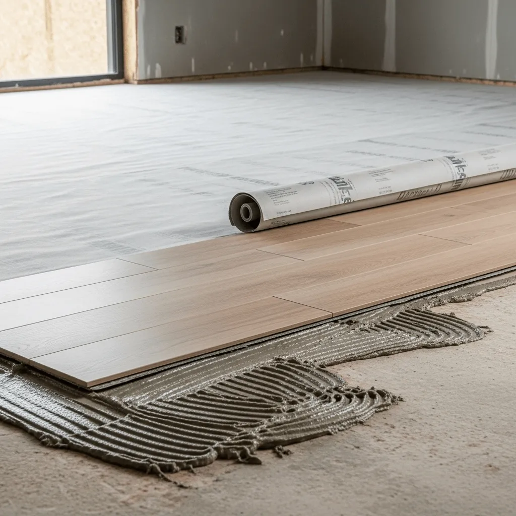 UFH decoupling membrane installation