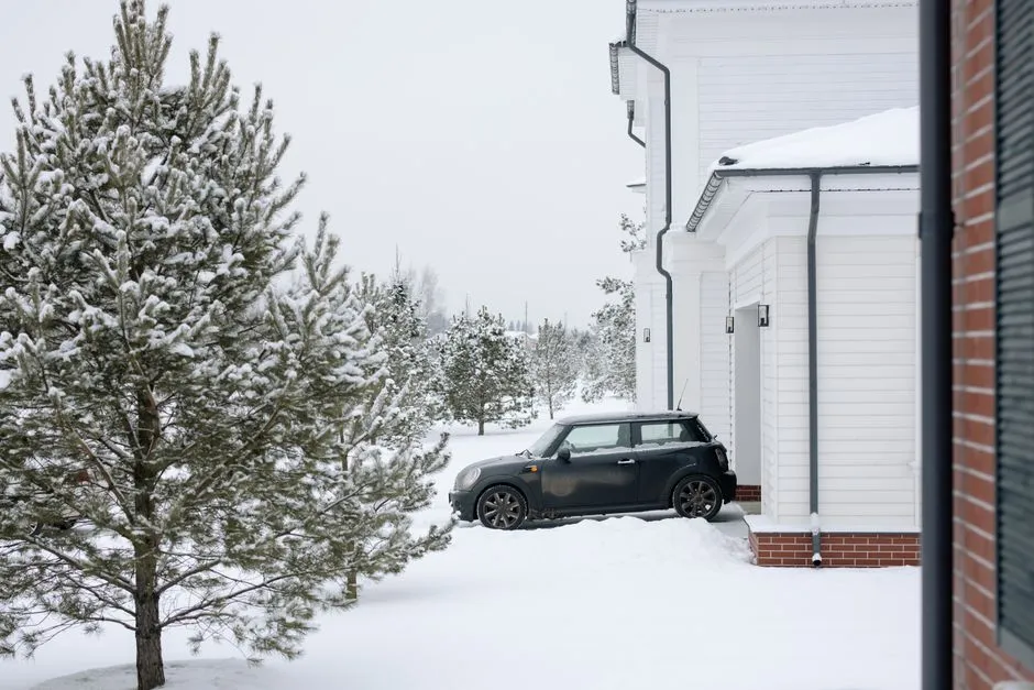 Electric snow-melting cables installed beneath a UK driveway