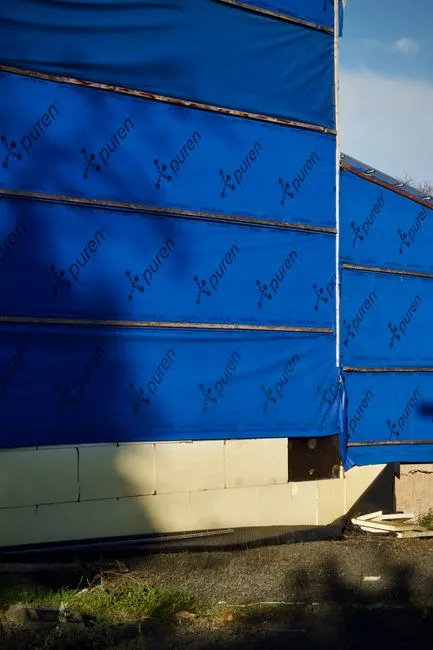 Insulated external walls on a UK building project during construction